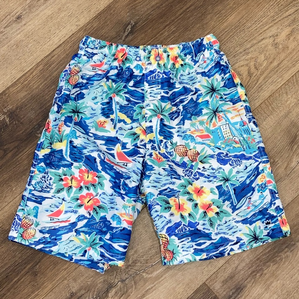 Crown & Ivy Swim Trunks Shorts Spring Summer Pool Beach Tropical Large (Boy)